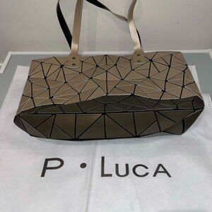 P. LUCA Geometric 2-Tone Tote Bag Purse w/ Dust Bag – VEUC
